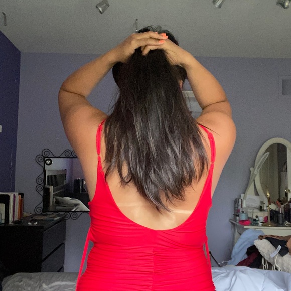 Tiger Mist Red Bodycon Strappy Dress - Picture 4 of 6